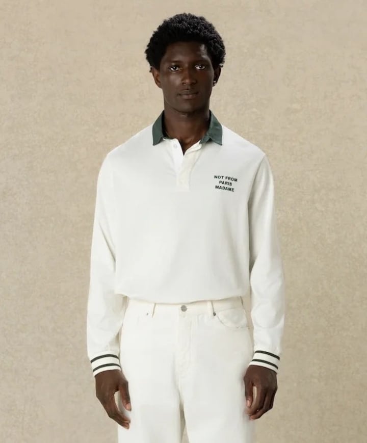 Heren polo ecru