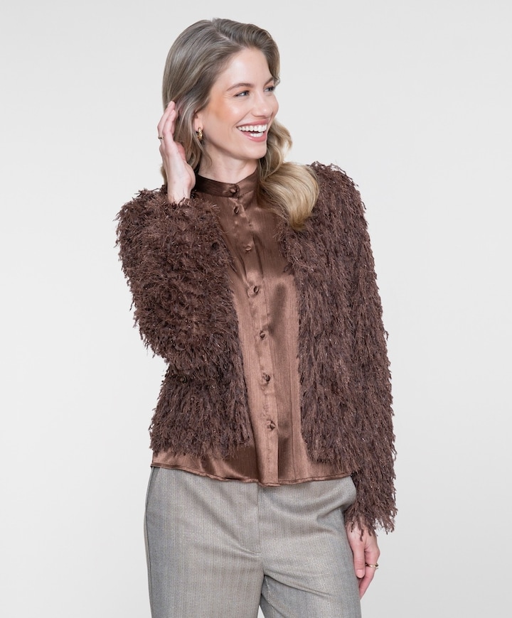 Dames vest bruin