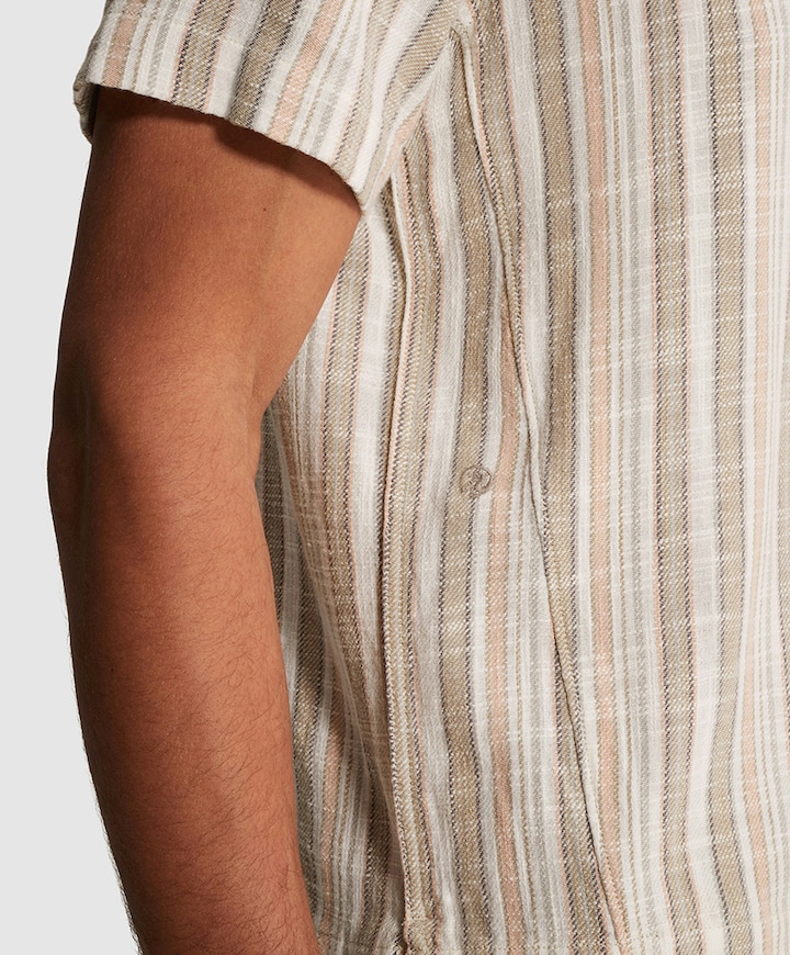 Heren overhemd korte mouw grijs