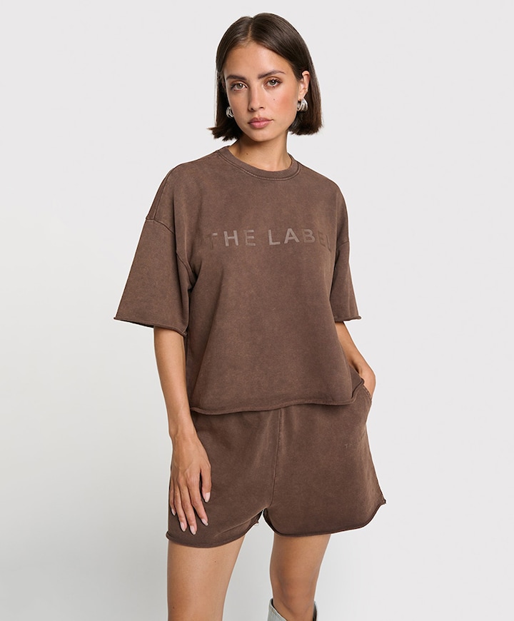 Dames T-shirt bruin