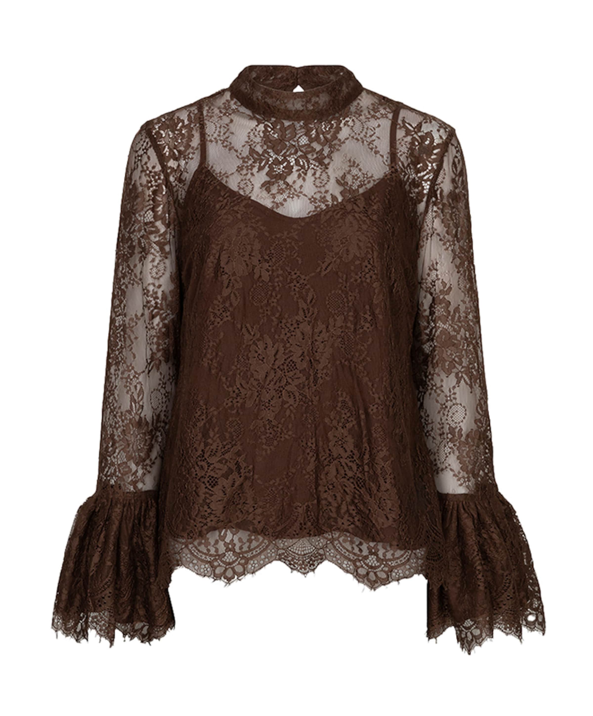Dames blouse bruin