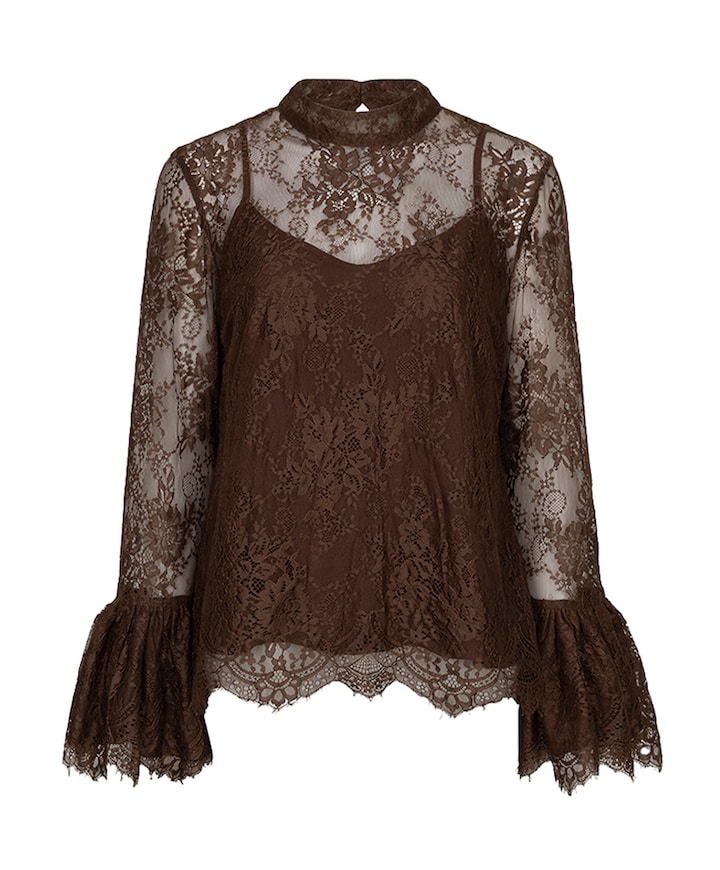 Dames blouse bruin