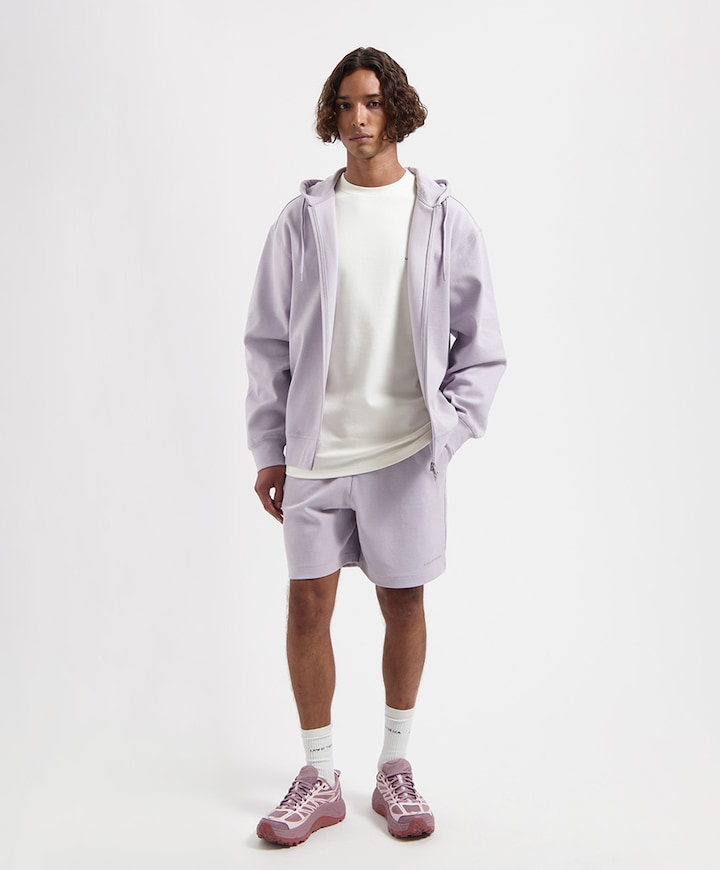 STAR RIBBED SWEAT SHORTS heren korte broek paars