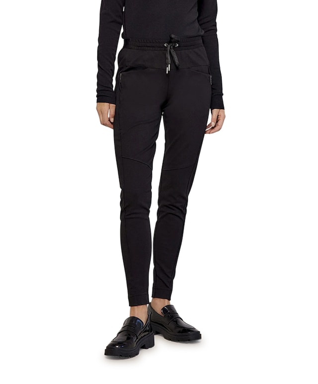 Trousers sporty punto milano (4s1915) broek zwart
