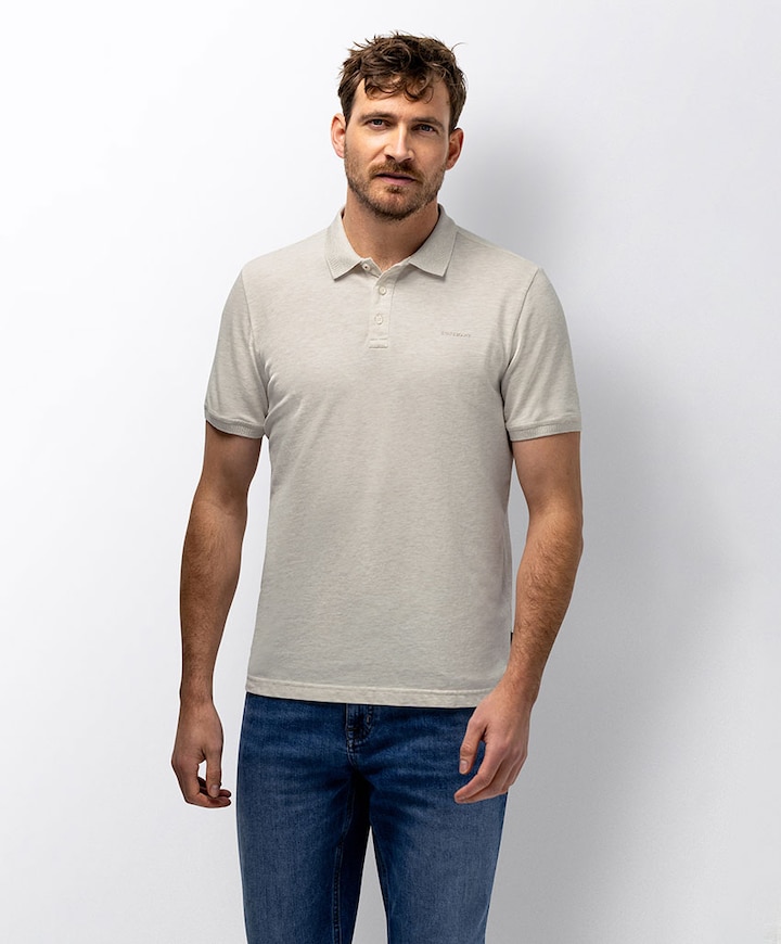 Heren polo beige