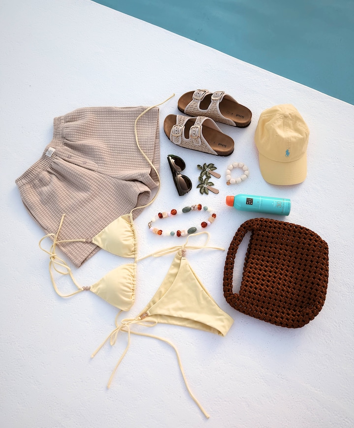 Dames bikinitop geel