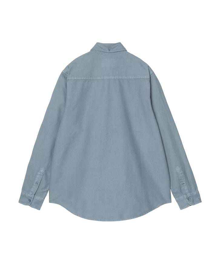 Heren overhemd lange mouw blauw