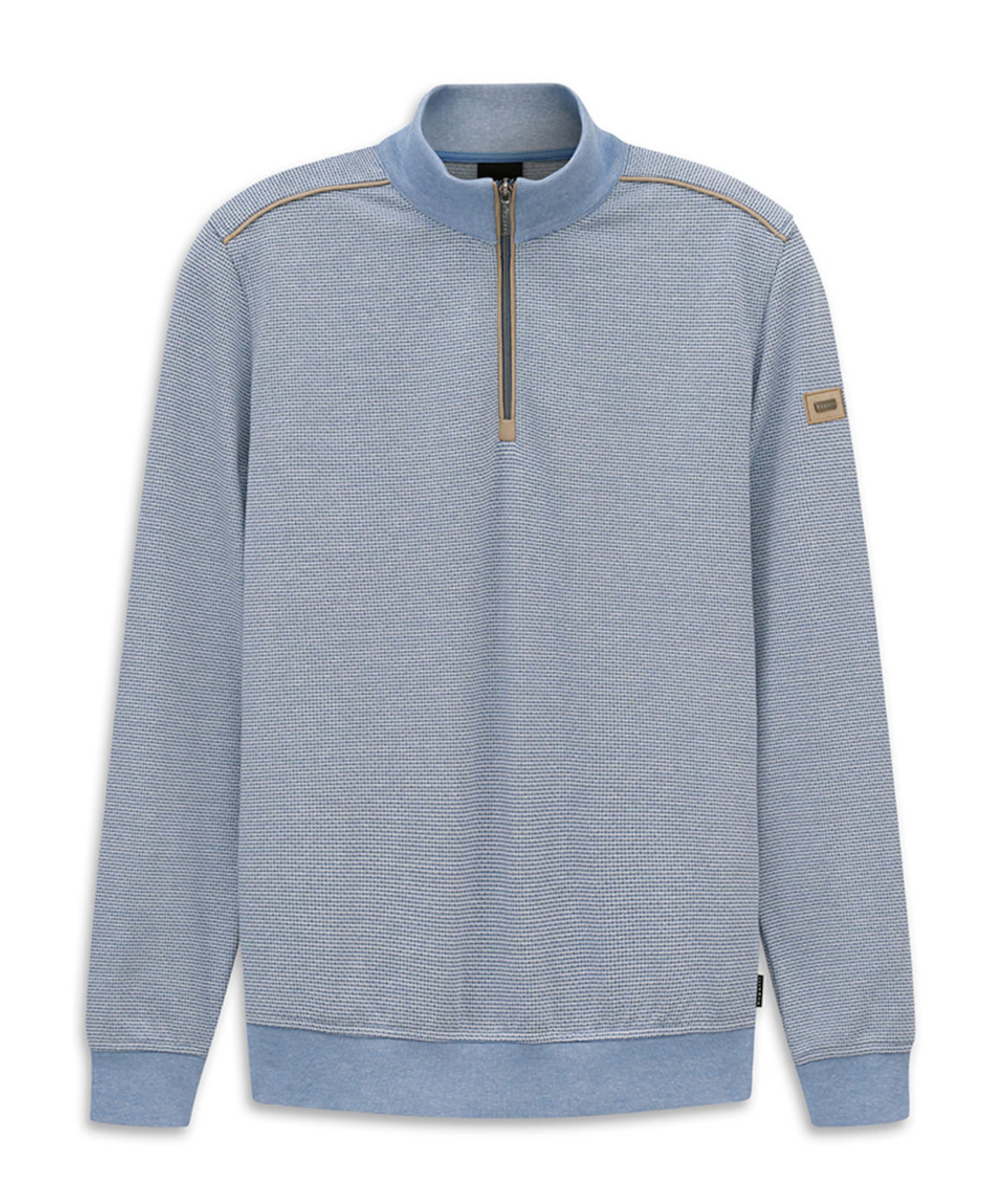 Heren trui met rits blauw