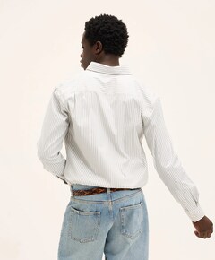 Heren overhemd lange mouw blauw