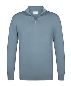 Heren trui met rits blauw