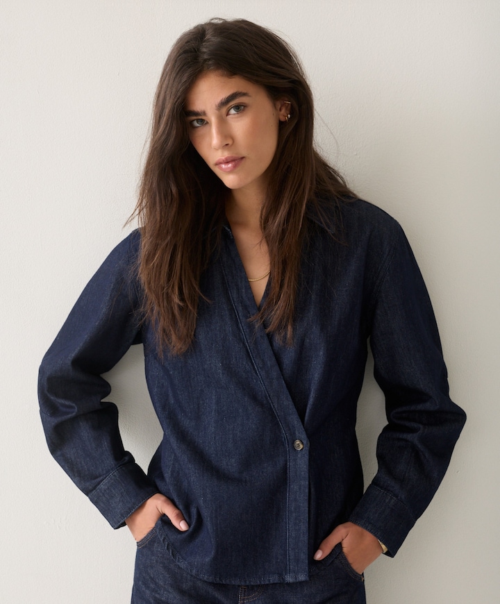Dames blouse blauw