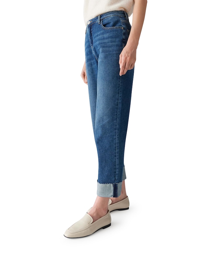 Lani turn up dames jeans blauw