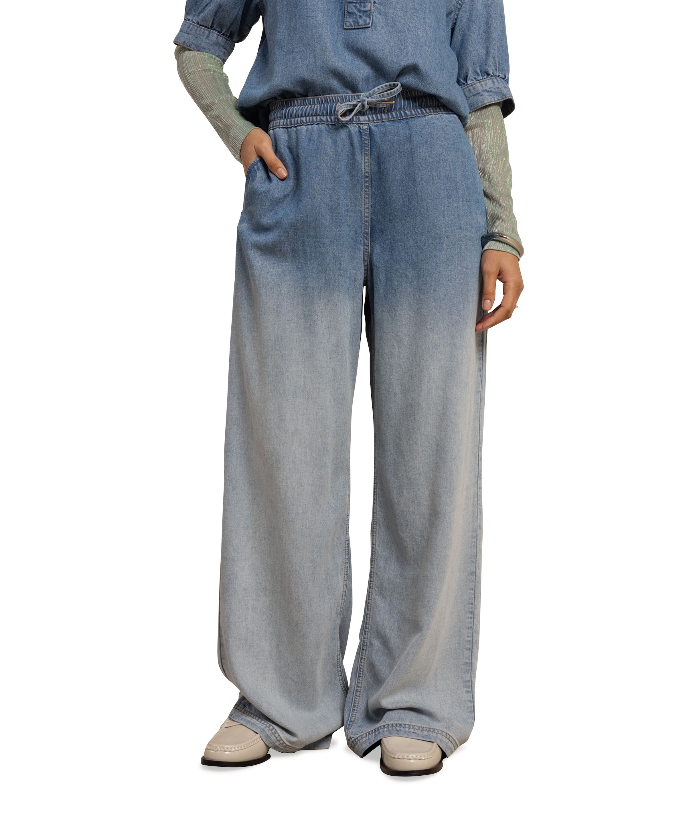 Bente dip dye dames jeans blauw