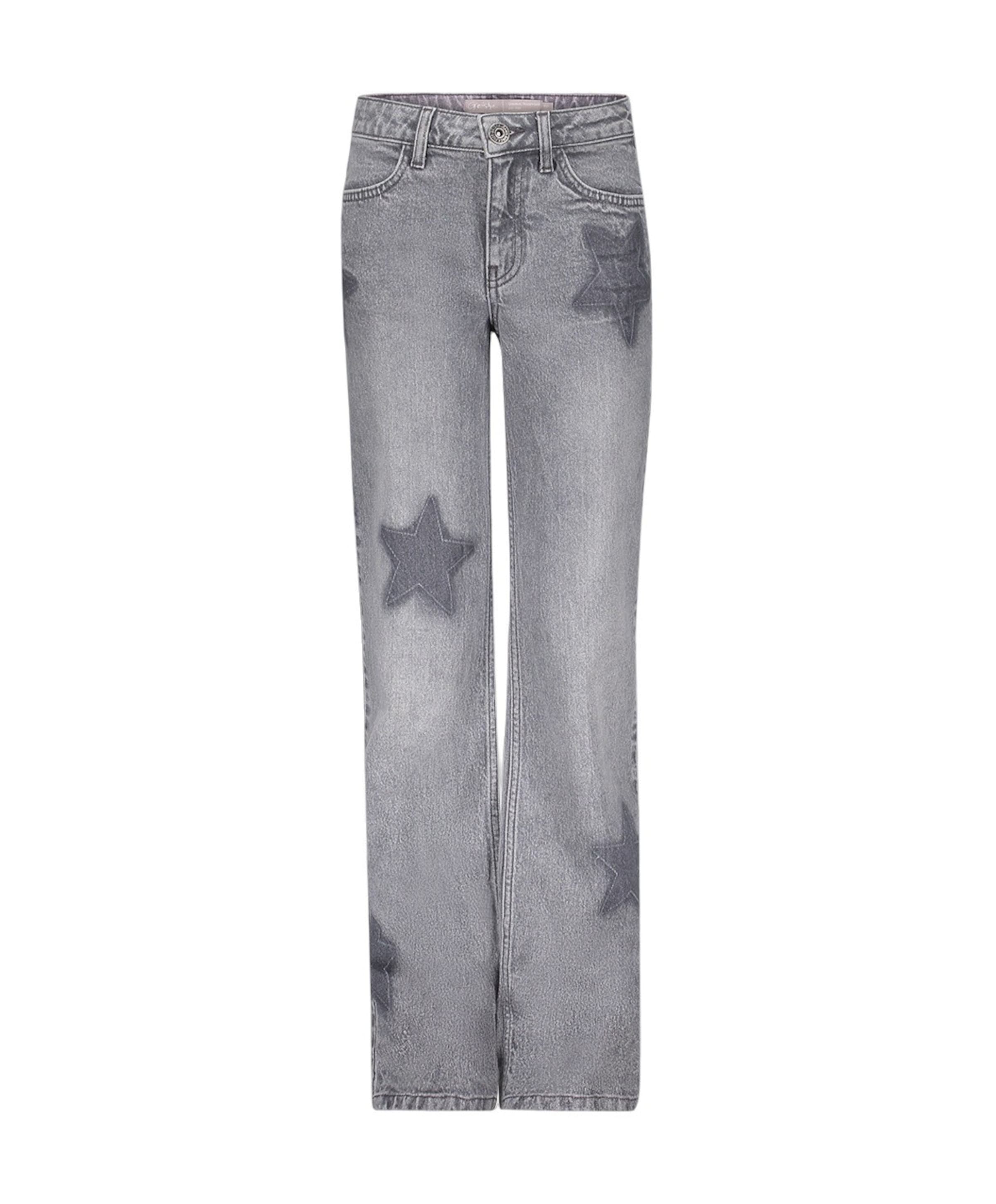 wide leg stars meisjes jeans grijs
