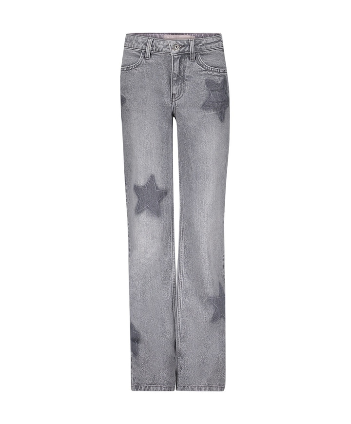 wide leg stars meisjes jeans grijs