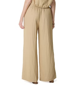 Wide dames broek beige