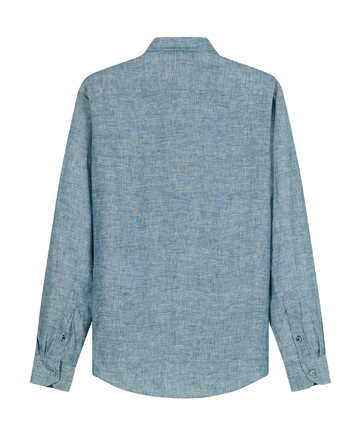 Heren overhemd lange mouw groen