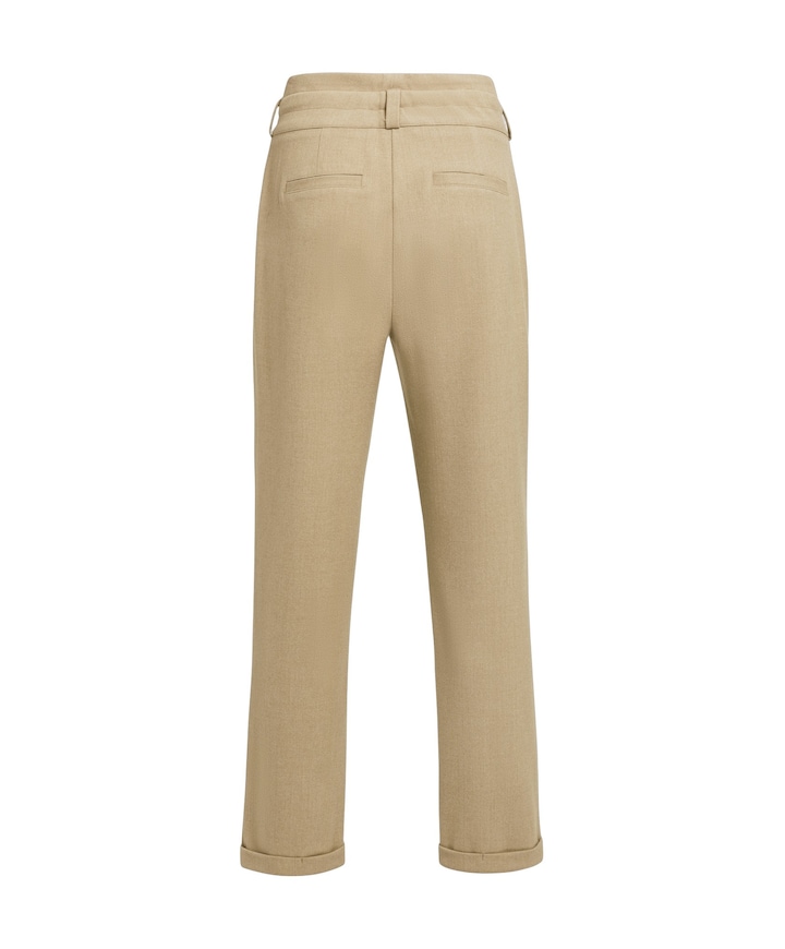Zachte geweven dames broek beige
