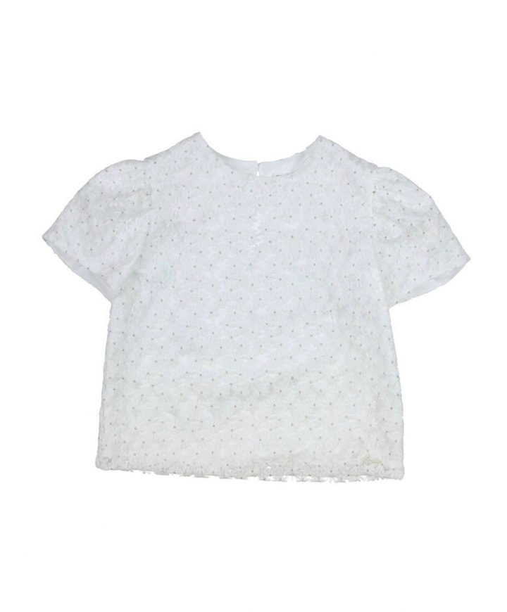 Blouse korte mouw ecru