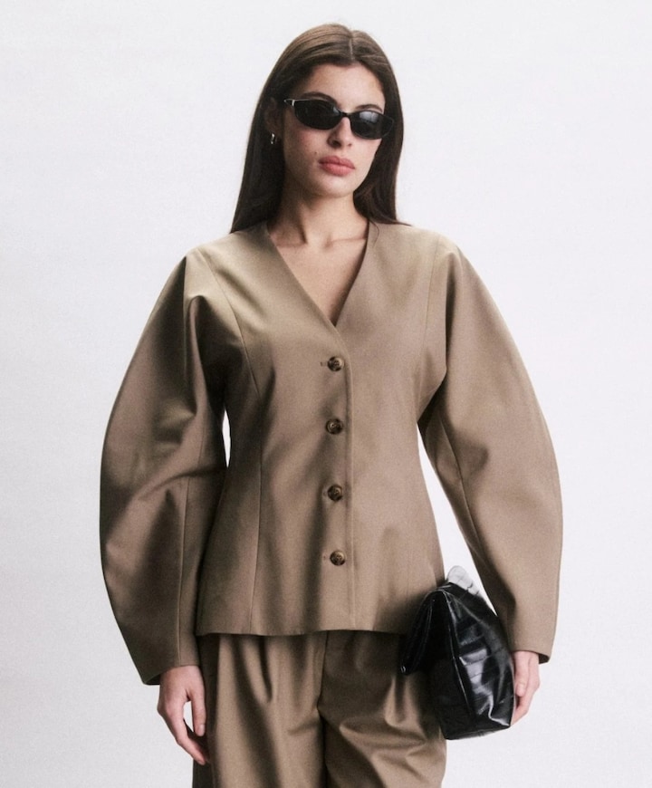 Dames blazer beige