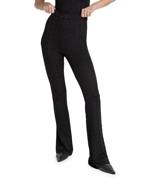 ladies knitted A jaquard knit pants broek zwart