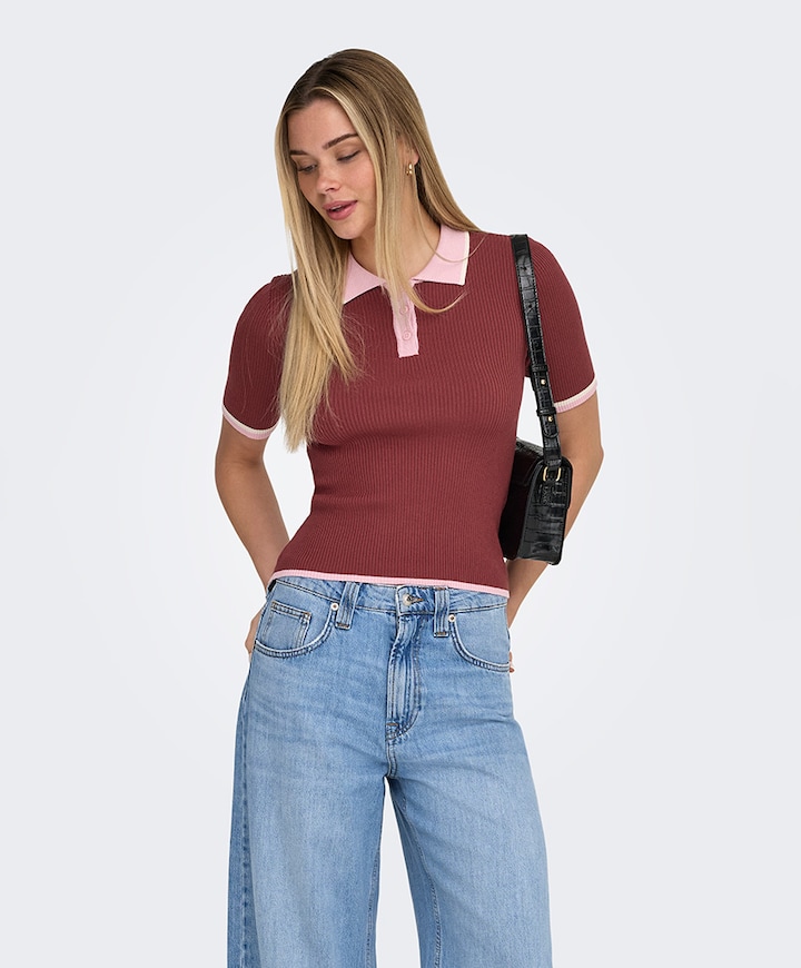 Dames polo bordeaux