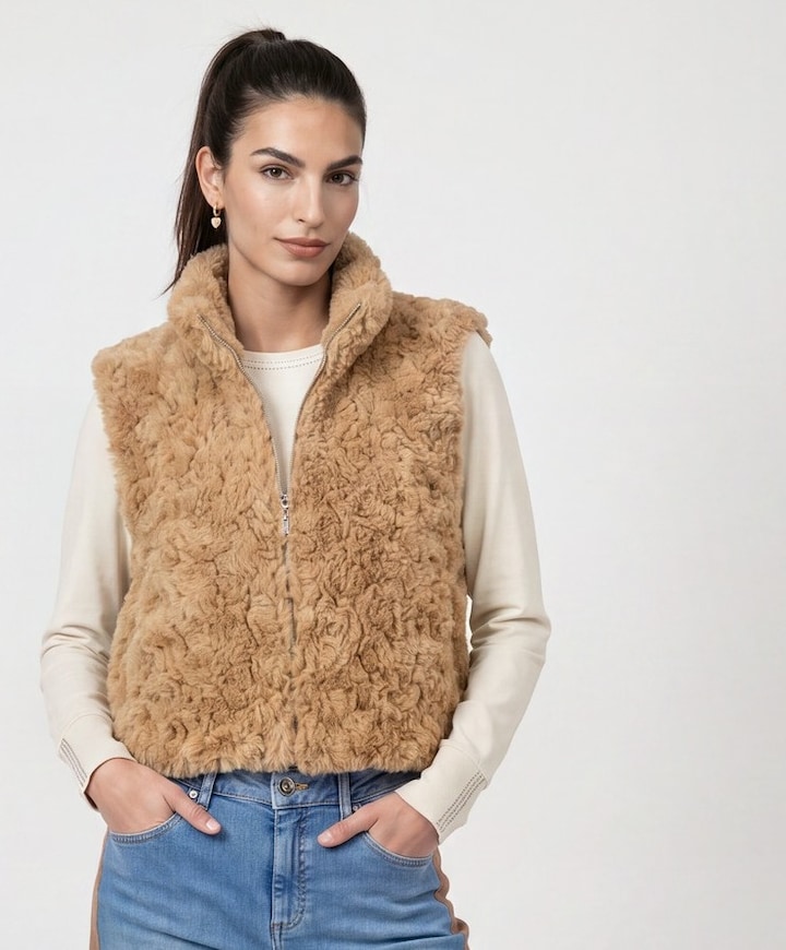 Dames gilet bruin