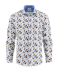 Heren overhemd lange mouw ecru