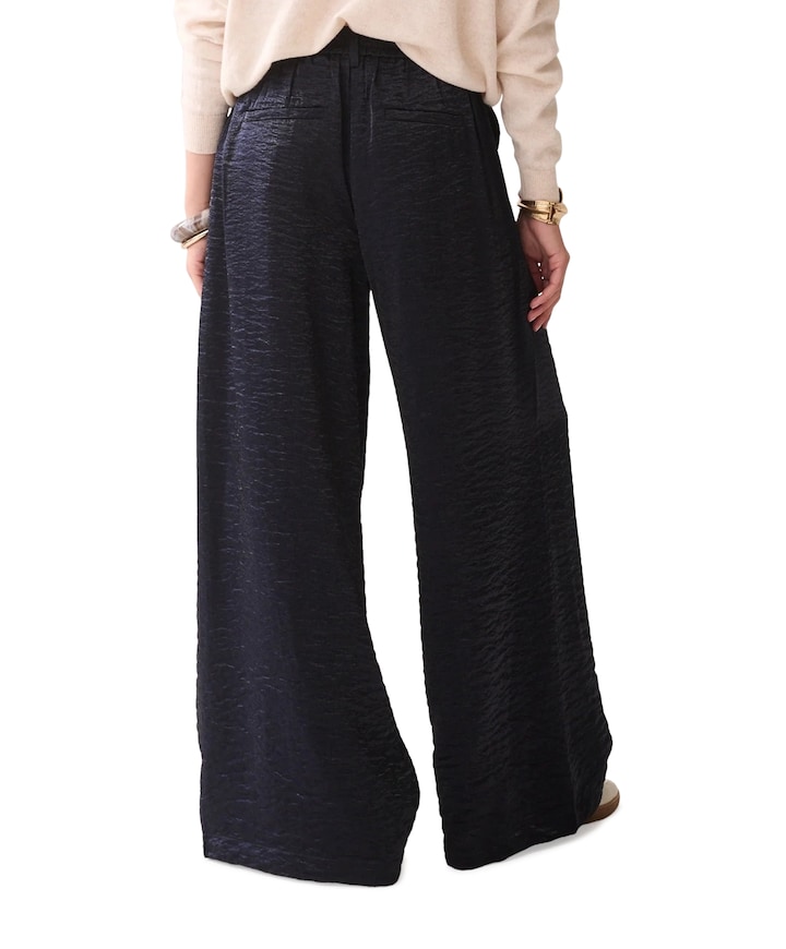 Metallic shine dames broek blauw