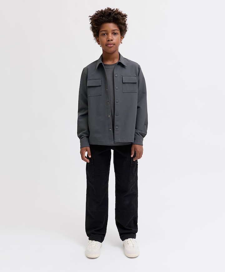 Jongens overhemd lange mouw grijs