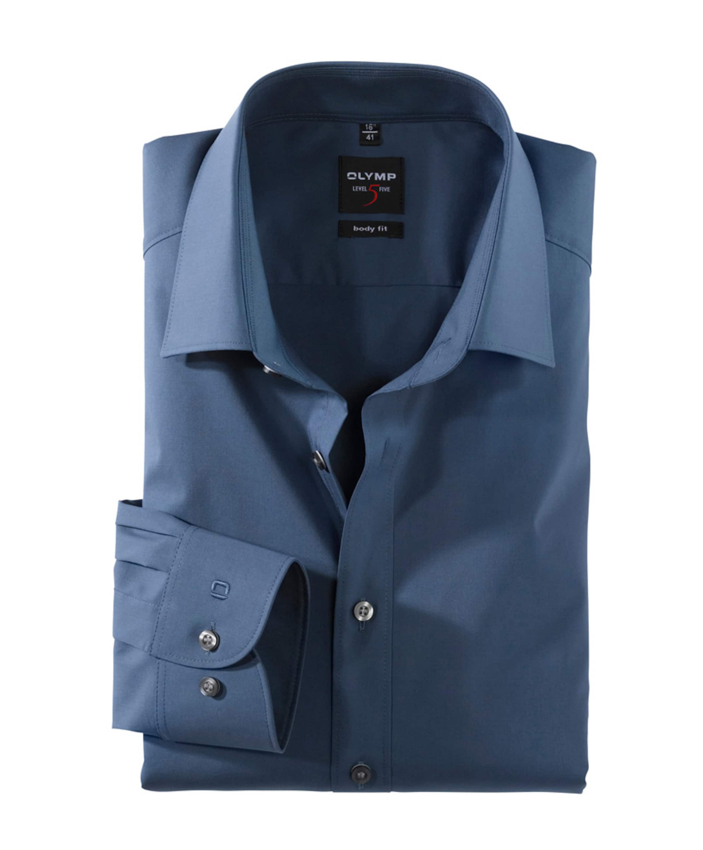 Heren overhemd lange mouw blauw