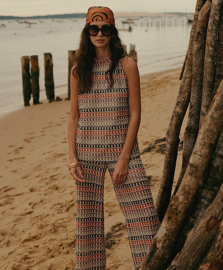Crochet dames broek multicolor