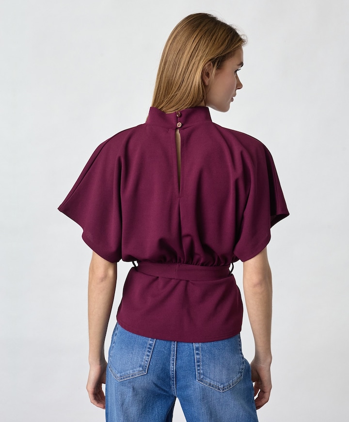 Dames top bordeaux