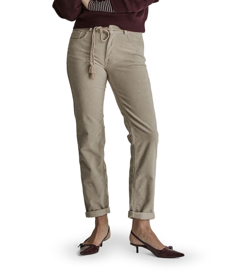 Bobby - Vintage Corduroy - 001 - Bl dames broek ecru