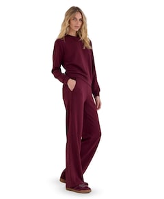 Technical Sweat Trousers Lace dames broek bordeaux