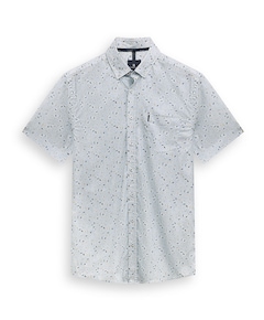 Heren overhemd korte mouw blauw