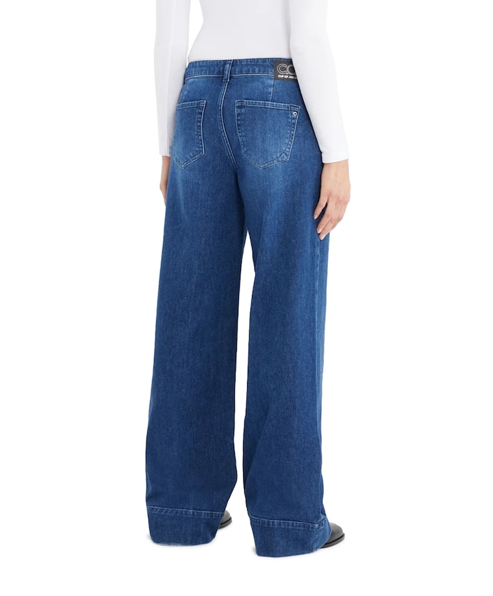 wide straight dames jeans blauw