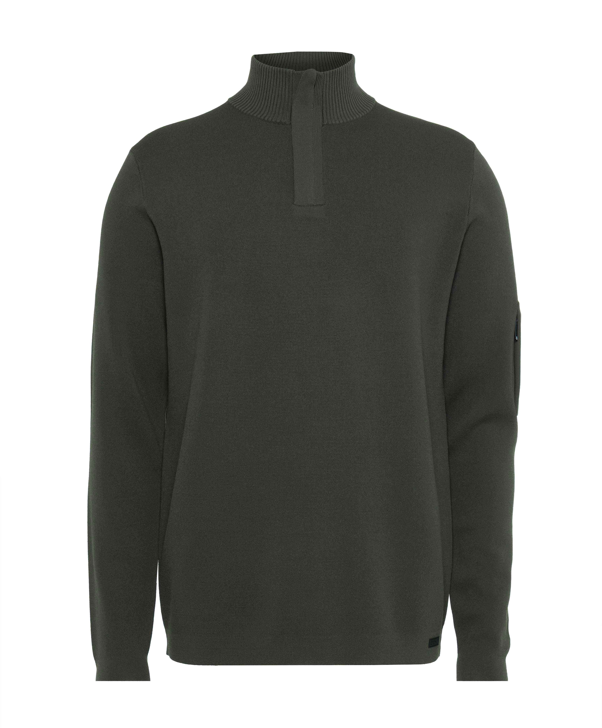 Heren trui met rits groen