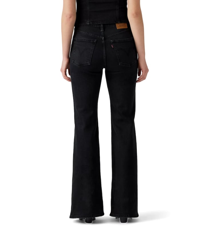 RIBCAGE FLARE H2'26 SLIGHT NIGHT STR dames jeans zwart