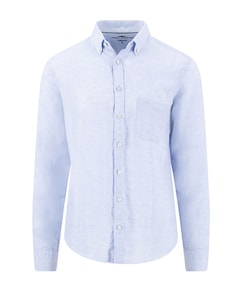 Heren overhemd lange mouw blauw