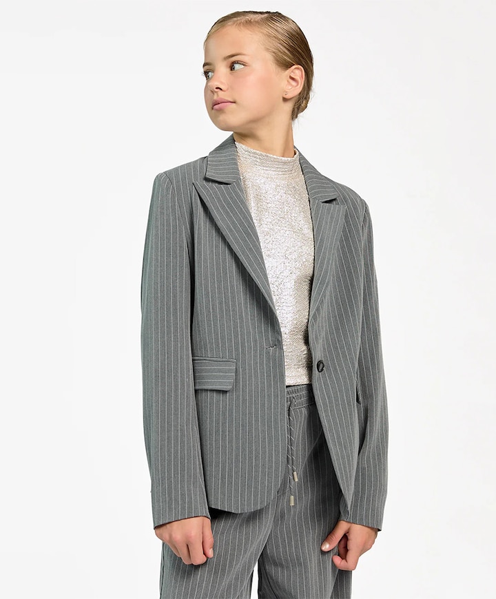 Meisjes blazer grijs