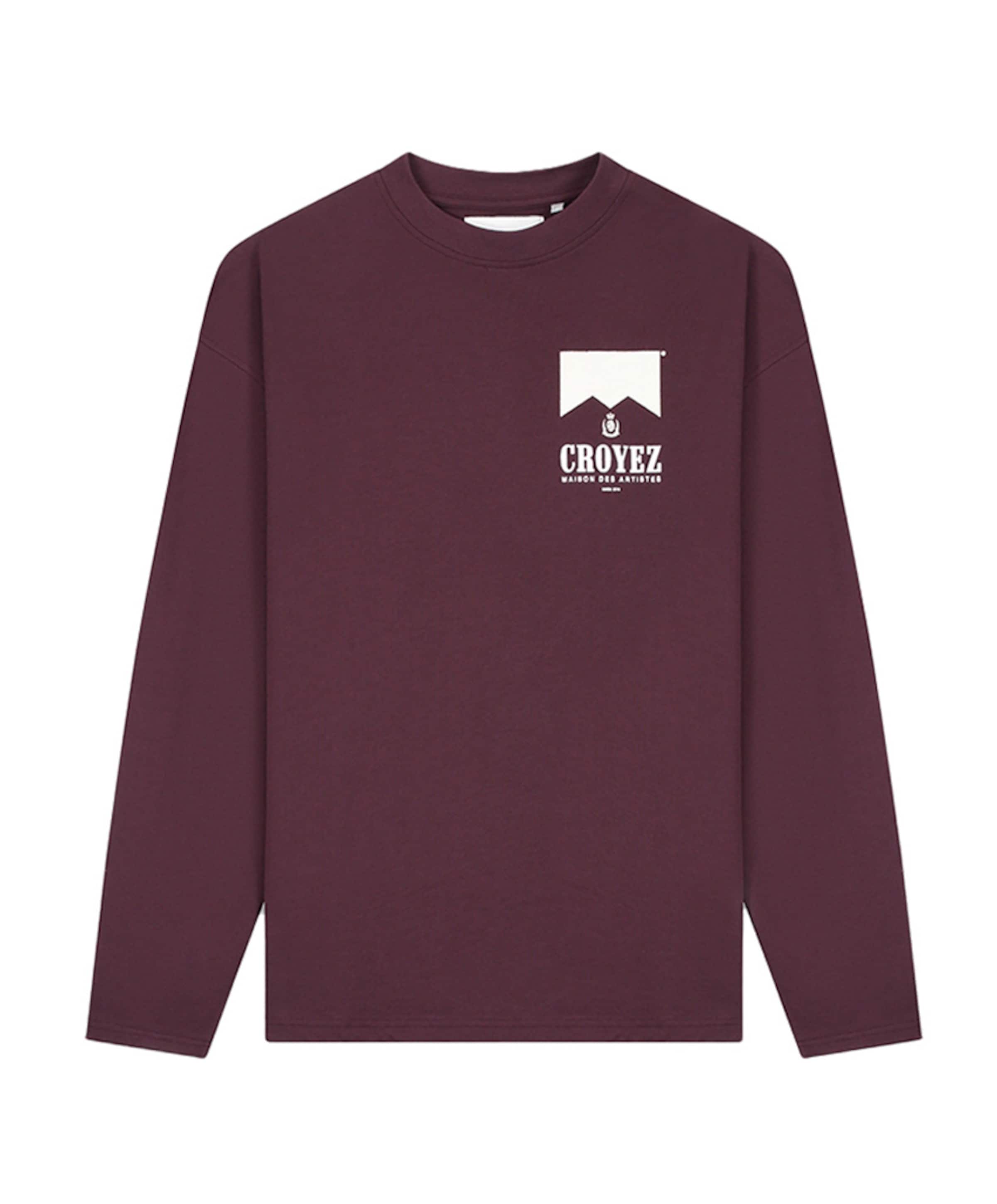Heren longsleeve bordeaux