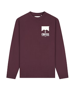 Heren longsleeve bordeaux