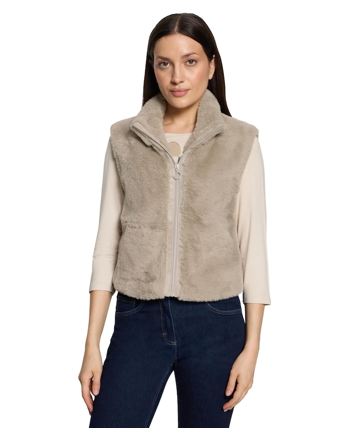 Dames gilet beige