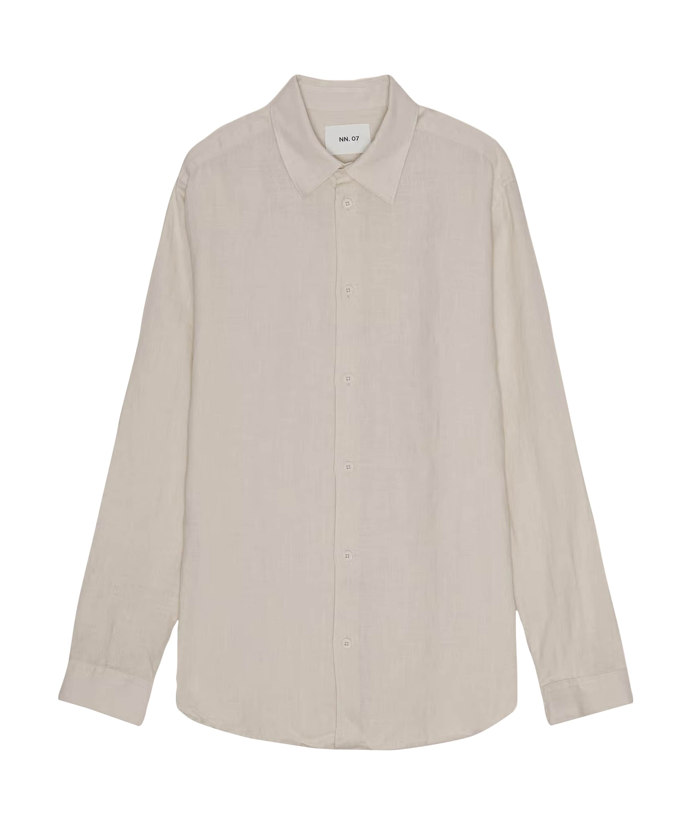Heren overhemd lange mouw beige