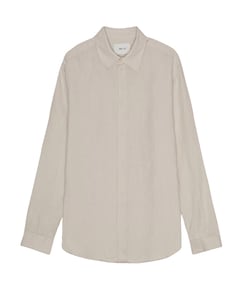 Heren overhemd lange mouw beige