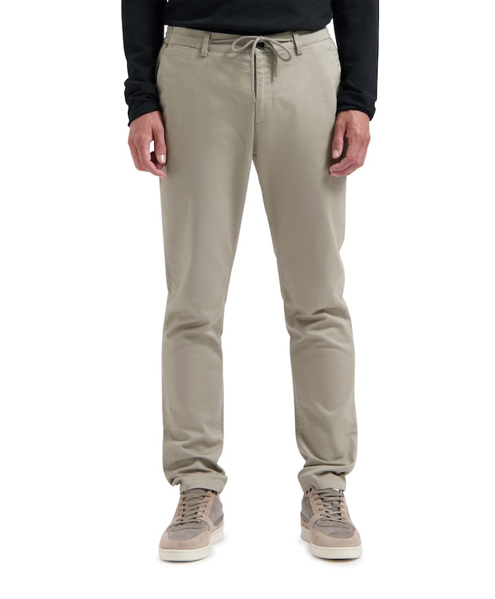 Lancaster Twill Knit Tapered Jogger heren broek grijs