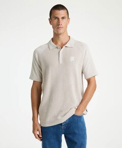 Heren polo ecru