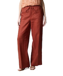 Woven dames broek brique