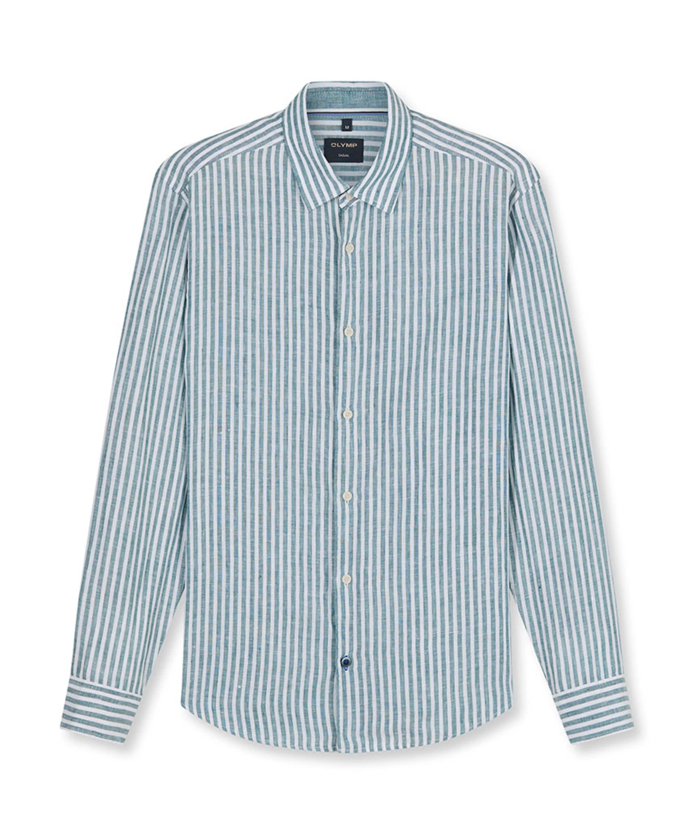 Heren overhemd lange mouw groen